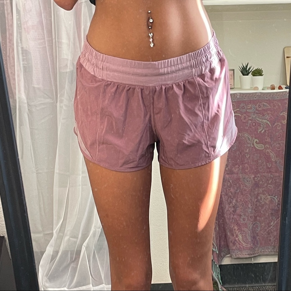 Pink Lululemon shorts hotty hot